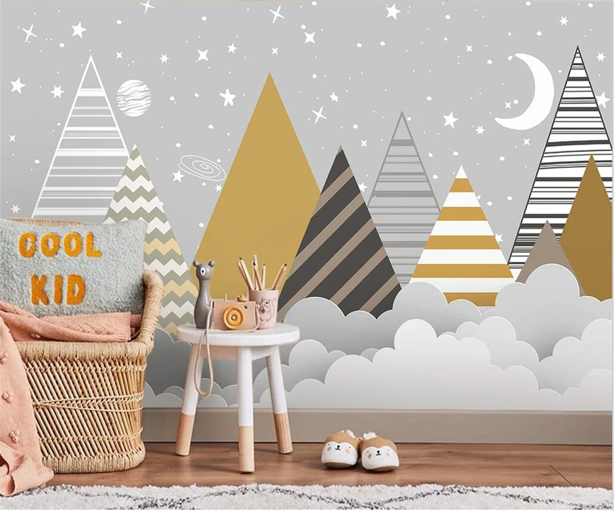 Объемные настенные 3D-обои на заказ с изображением скандинавских геометрических