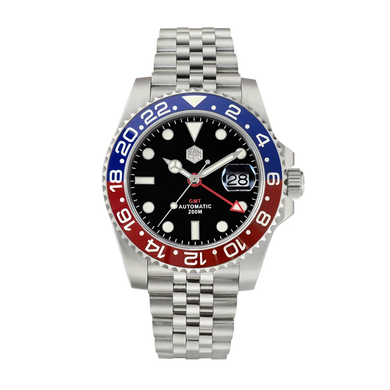 

Red and blue cola ring luminous waterproof watch men's mechanical