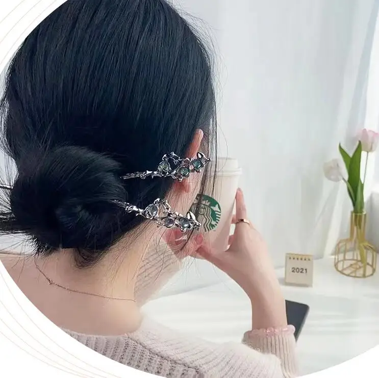 Винтажная металлическая палочка для волос неправильной формы в китайском стиле