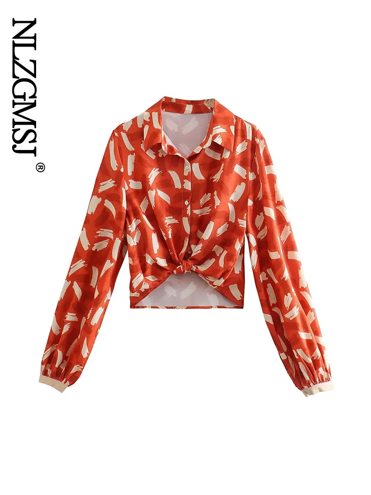 

Nlzgmsj Women Flower Print Shirt Summer Women Shirts 2022 Long Sleeve Blouses Spring Autumn Fashion Designer Top 202207