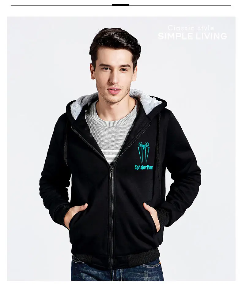 Spiderman Miles Morales Cosplay Zipper Hoodie Merch Hoodies Winter Men/Women Streetwear Dress Up Full Zip Hooded Long Sleeve