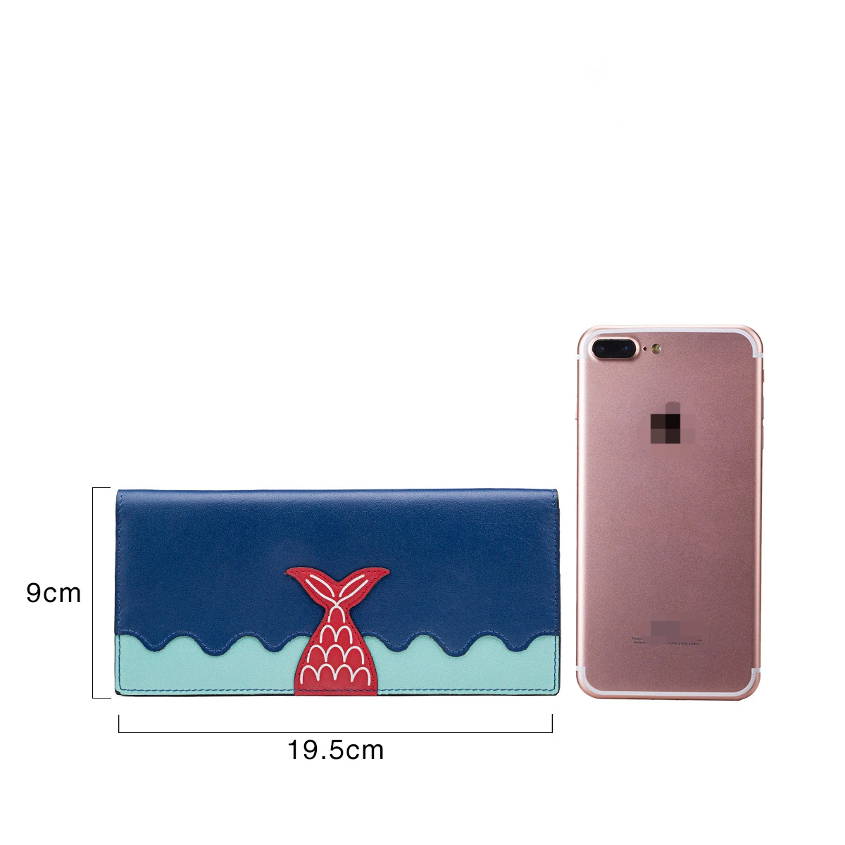 Genuine Cow Leather Wallet for Women Cute Thin Long Purses for Women Unique Original Design Mermaid Wallets Free Shipping Purse