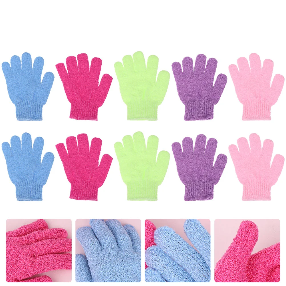

10Pcs Exfoliating Shower Scrub Bath Loofah Glove Body Scrubber Scrubbing Glove Bath Mitts for Shower Body Spa Dead Skin Gloves
