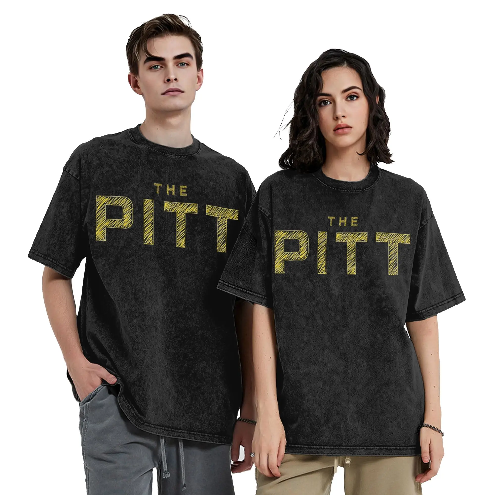 Фото Модные мужские и женские футболки The Pitt, оверсайз, с эффектом потертости, Dr. Jack, Dr. Robby, одежда №2