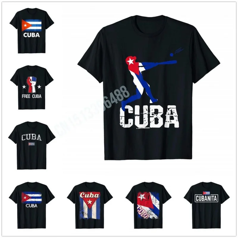 

Men Women T Shirt More Design Cuba Flag Support Cuban Country Map Graphic T-Shirt Map Tops 100% Cotton Tees