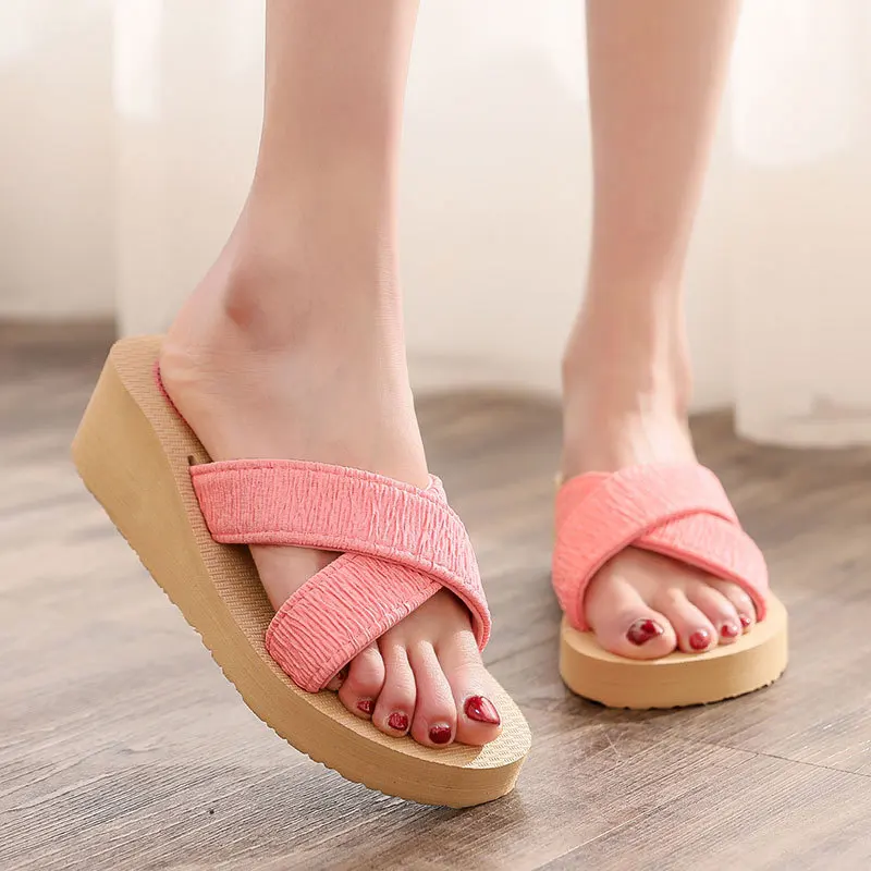 

BCEBYL 2023, модные женские тапочки, летняя модная повседневная домашняя обувь на платформе, женские сандалии, домашние тапочки, элегантная обув...