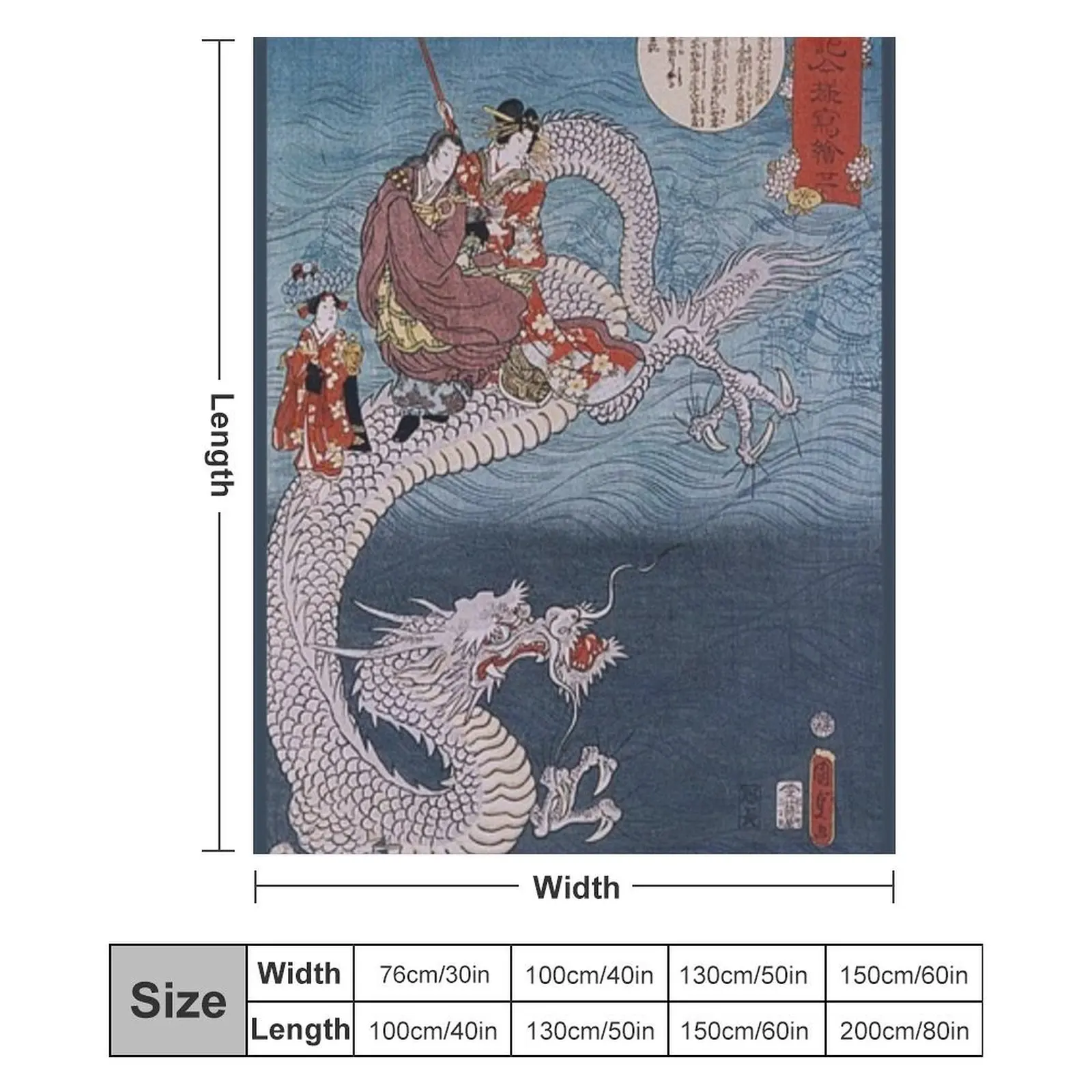 Японский принт Эдо укиё-э с деревянными блоками: Морской дракон от Утавы