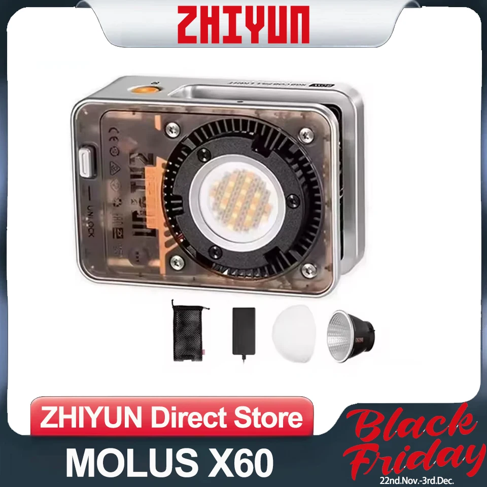 Двухцветная и модель RGB для съемки видеоблогов ZHIYUN MOLUS X60 60 Вт COB Fill Light