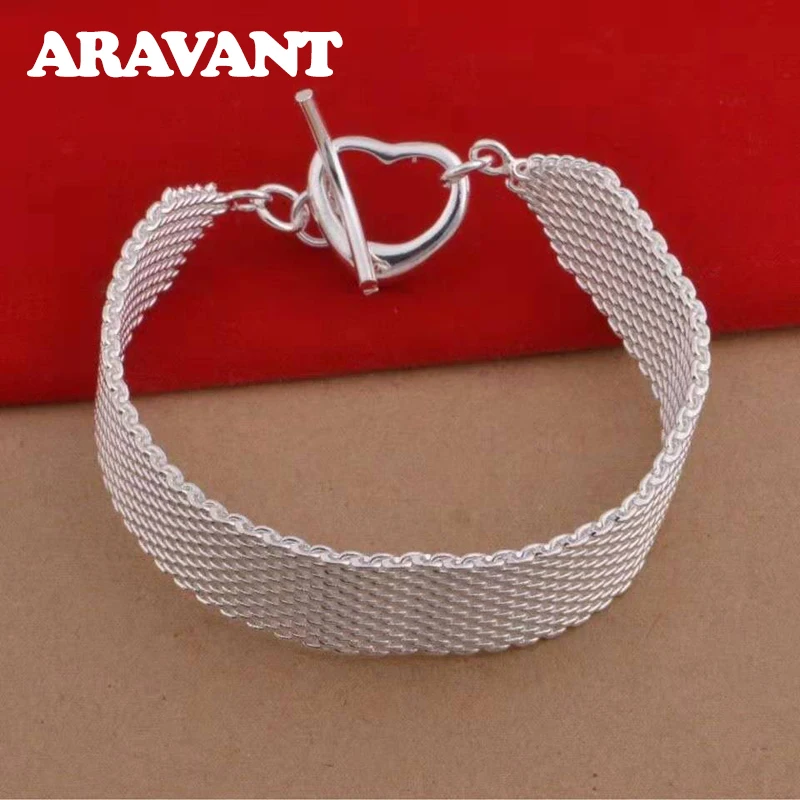 

925 Silver Charm Bracelet For Women Wedding Fashion Jewelry
