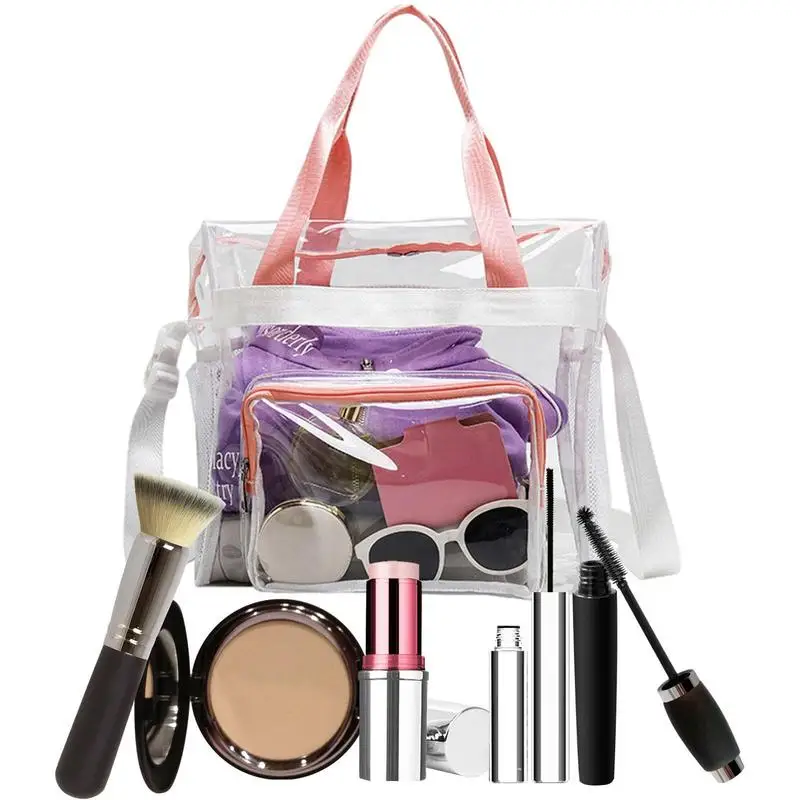 

Clear Bag Waterproof Fashion PVC Beach Pack Portable Large Capacity Clothing Storage Package For Travel Shopping Sports And Work