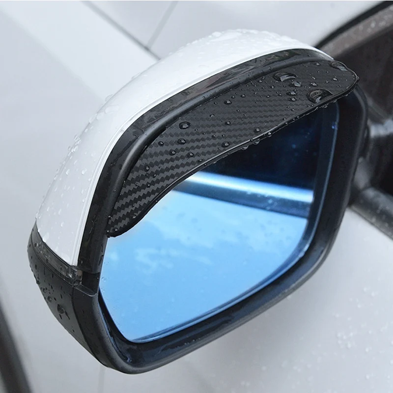 

2pcs Car Rearview Mirror Rain Shield Rain Eyebrow Rain Cover Thickened Carbon Fiber Universal Auto Rearview Mirror Rain Shield