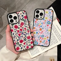 wildflower rose romance phone case for iphone 11 12 13 pro max x xr 7 8 plus se20 high quality tpu silicon hard plastic cover