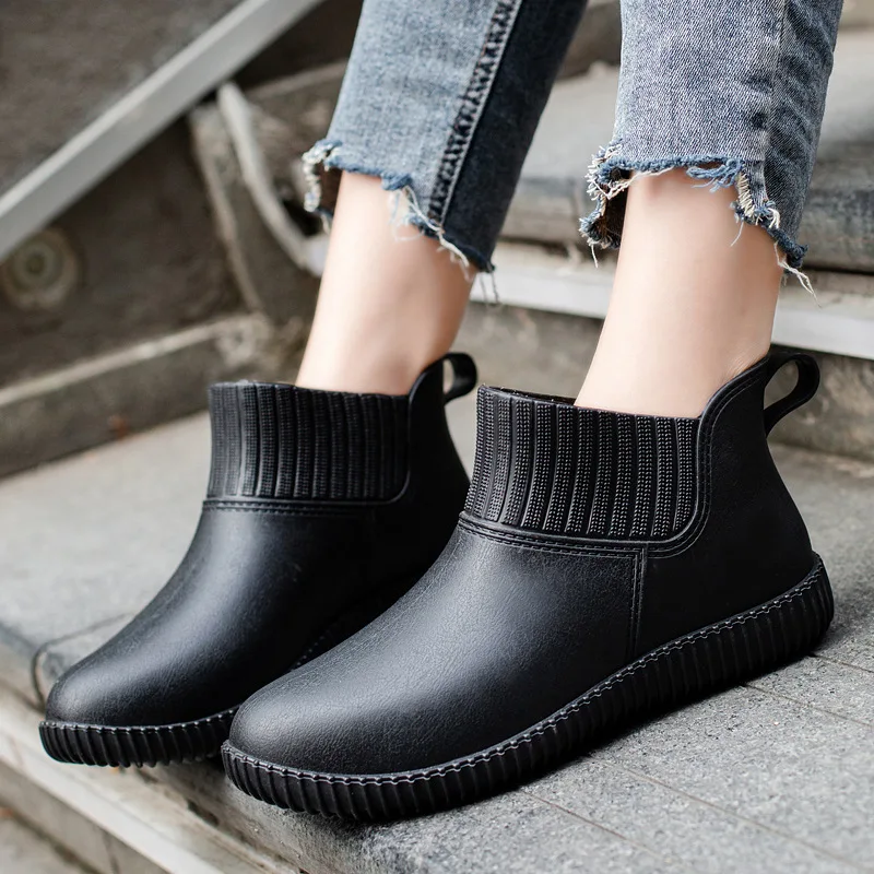 Waterproof Rain Boots for Women Galoshes Fashion Ladies Shoe Walking Non-slip Ankle Rainboots Female Home Garden Work Short Boot