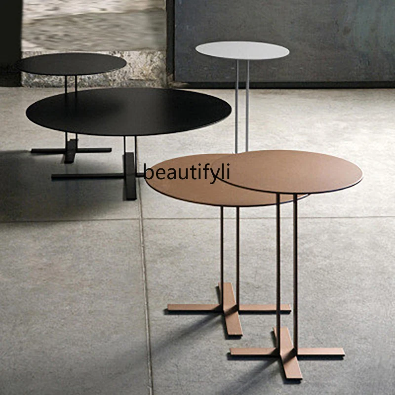 

ZqNordic, комбинированный Железный журнальный столик для гостиной, простой маленький круглый стол, простой современный угловой стол
