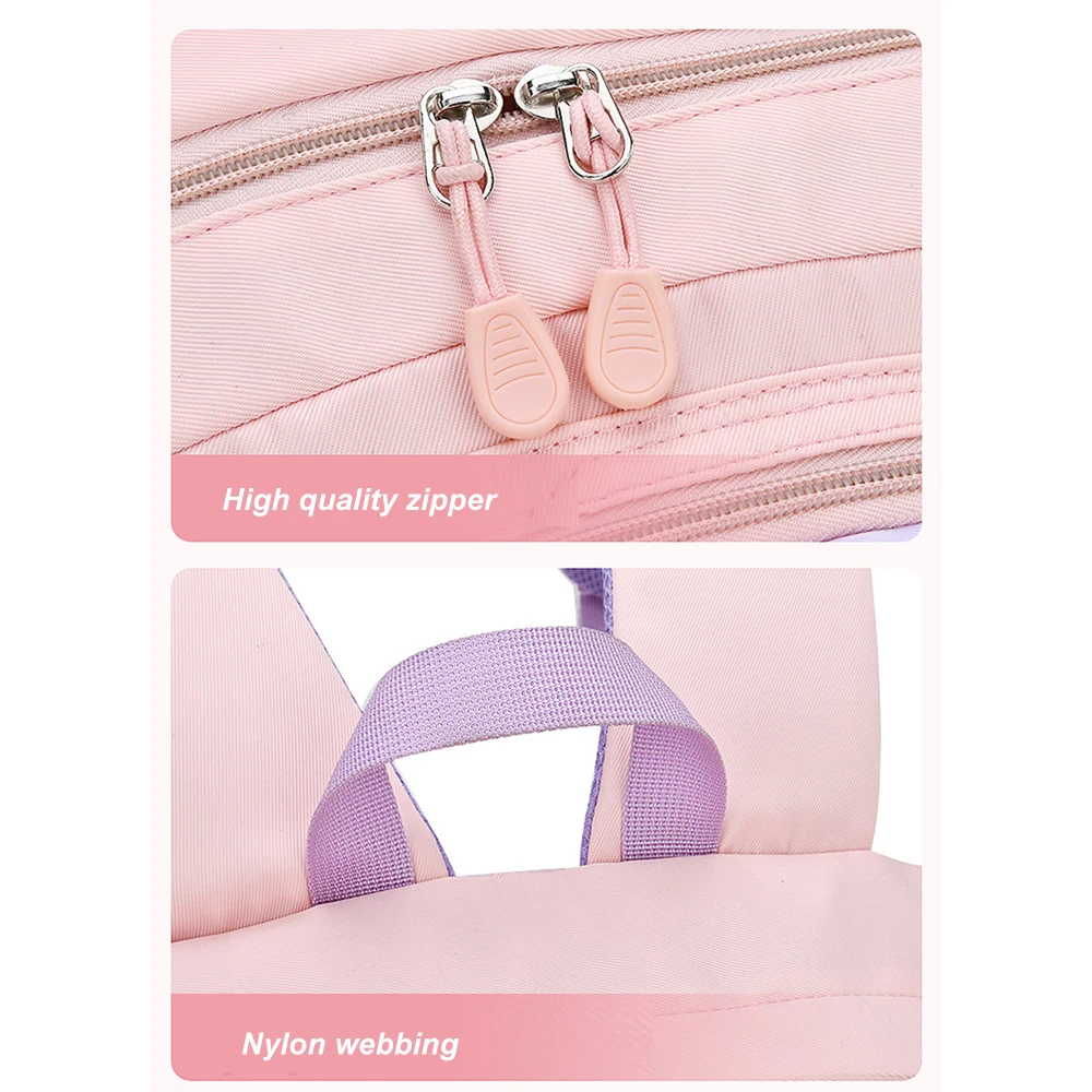 Large-capacity Cute Women Multi-Pocket Nylon Backpack Ins Junior High School Student School Bag Female Girl Backpack Laptop Book