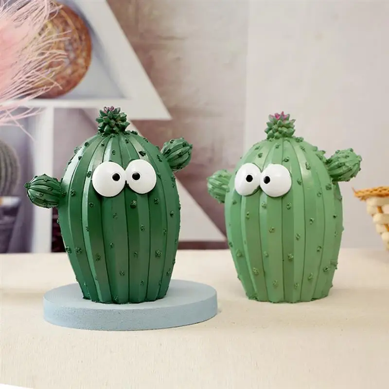 

Box Cactus Money Coin Bank Resin Banks Piggy Figurine Home Gifts Birthday Kids Decorative Saving Unbreakable Creative Kid