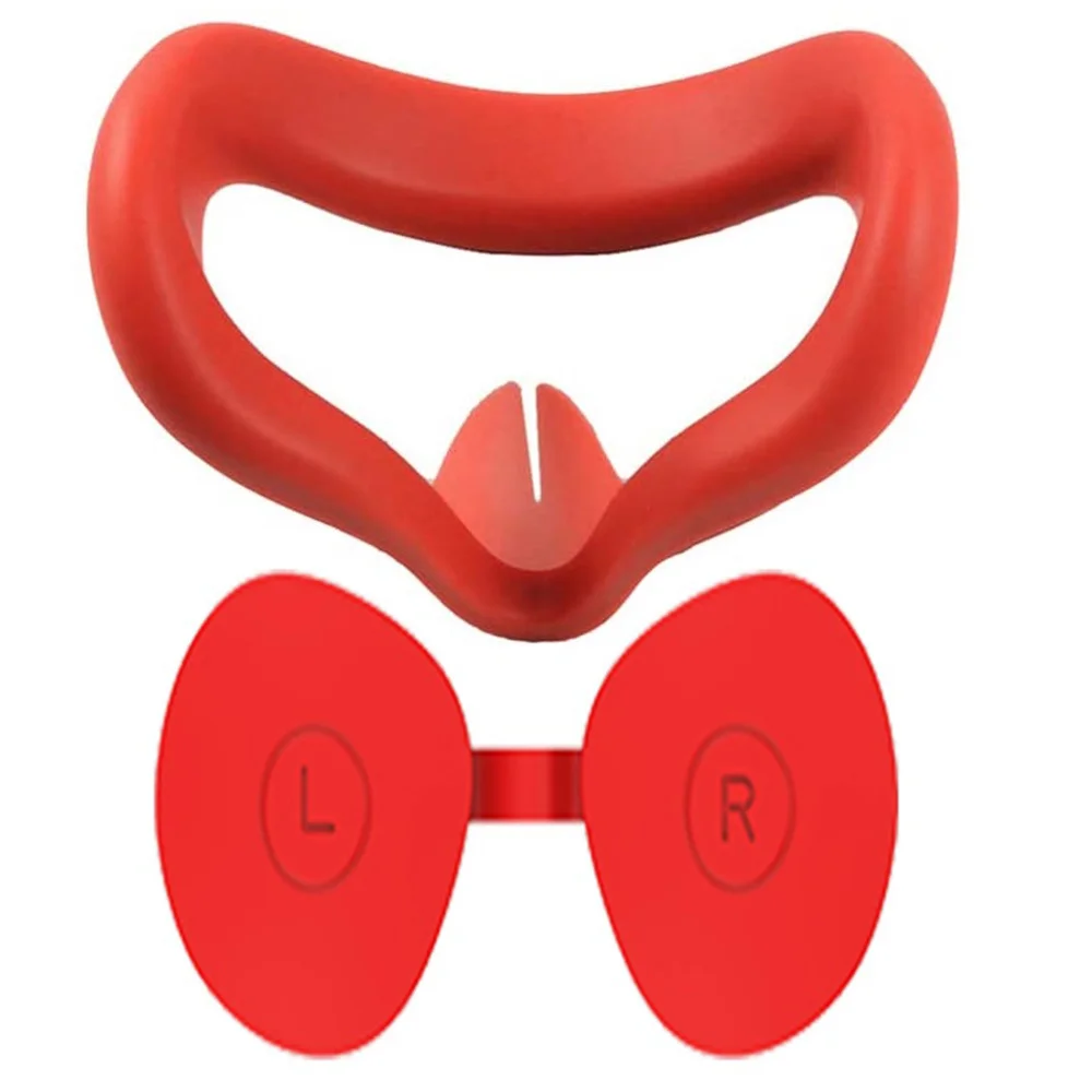 

VR Silicone Protective Cover for Oculus Quest 2 with Silicone Lens Cover Sweatproof Lightproof Anti-Leakage (RED)