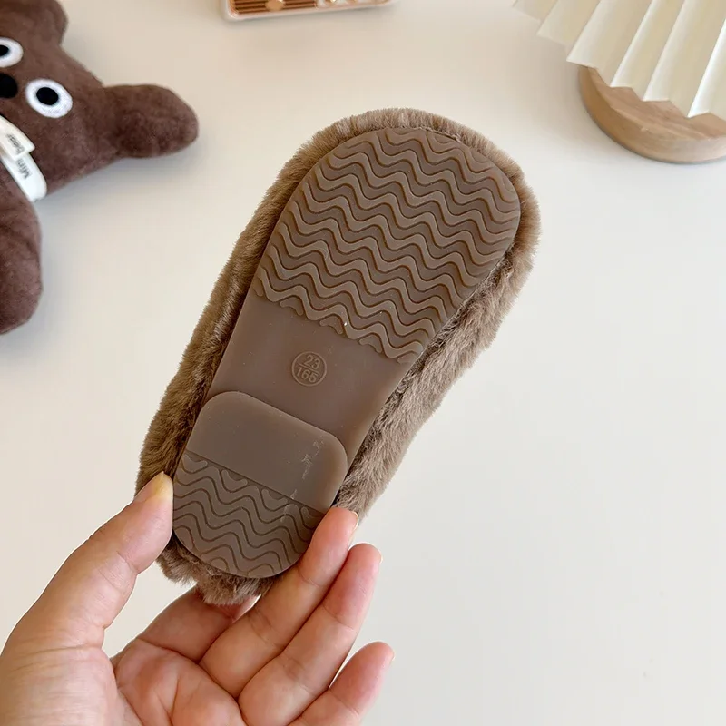 Теплые сабо из овчины с птицами для девочек брендовые дизайнерские тапочки-мулы