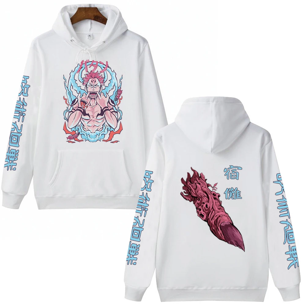 

Jujutsu Kaisen Ryomen Sukuna Anime Hoodie Pullovers Tops Long Sleeves Hip Hop Streetwear Unisex
