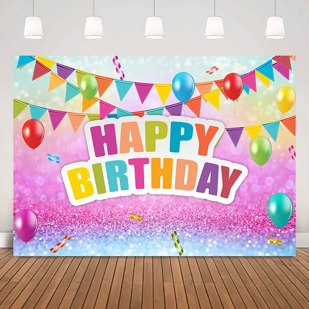 

Bokeh радужные Детские счастливые строительные шары Красочные флажки украшения для вечерние пользовательские детские товары