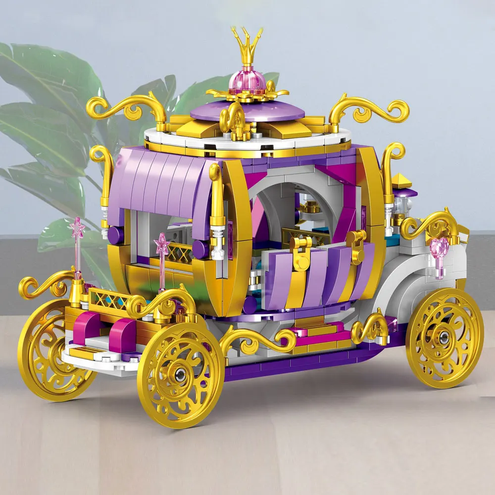 Мини-кубики креативный эксперт тыква романтическая каретка принцессы 01032 Moc идеи