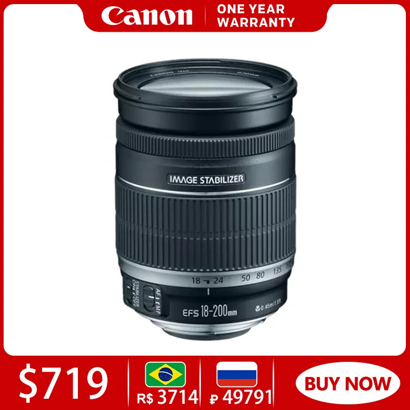 

Фотоаппарат Canon с диаметром экрана 18-200 мм, компактный фотоаппарат с телеобъективом и зумом для SL3 250D 80D 90D с коррекцией вибрации