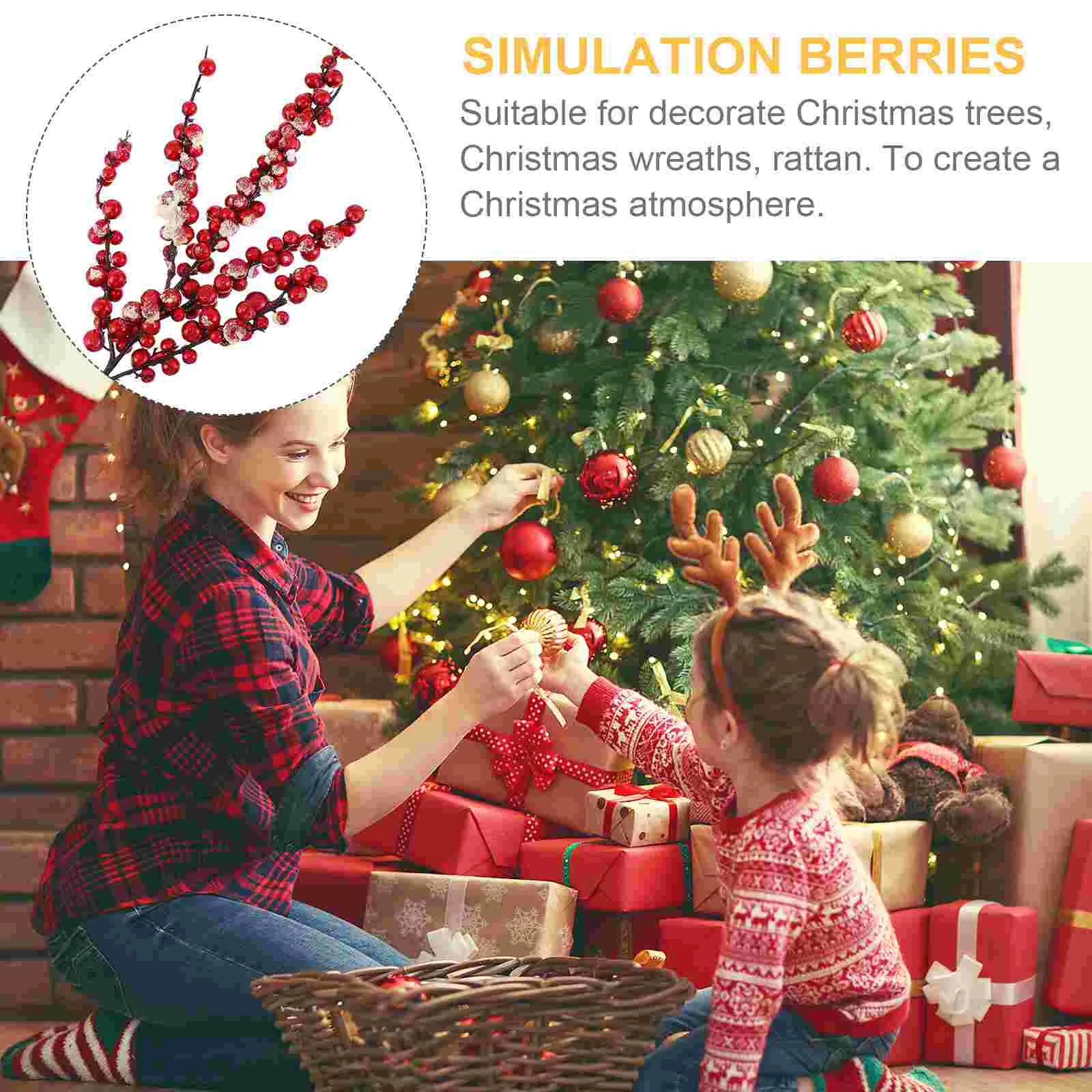 

Berry Artificial Christmas Picks Stems Branchesflowers Ornaments Tree Pick Wreath Faux Centerpiece