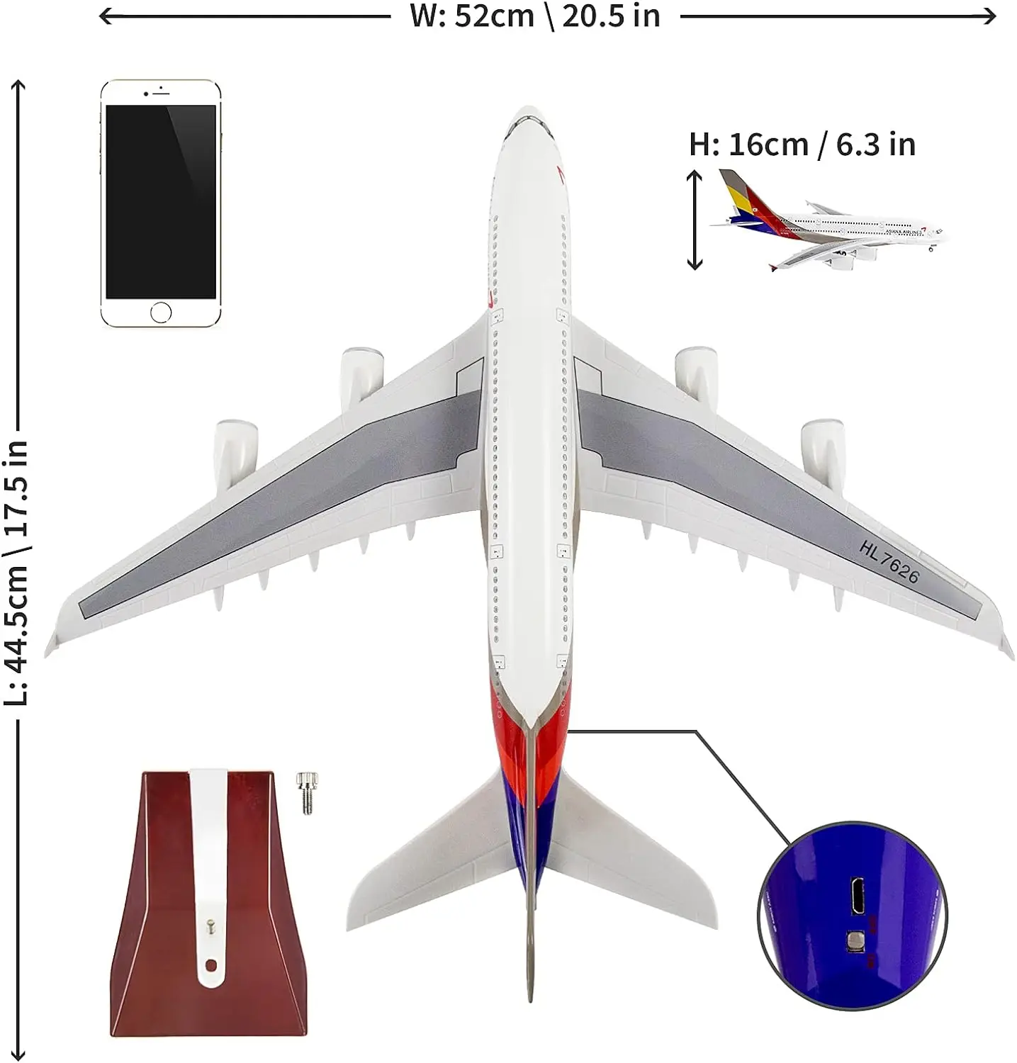 Модель самолета моделей самолетов сувениров сборных подарков авиапочтой 47 см