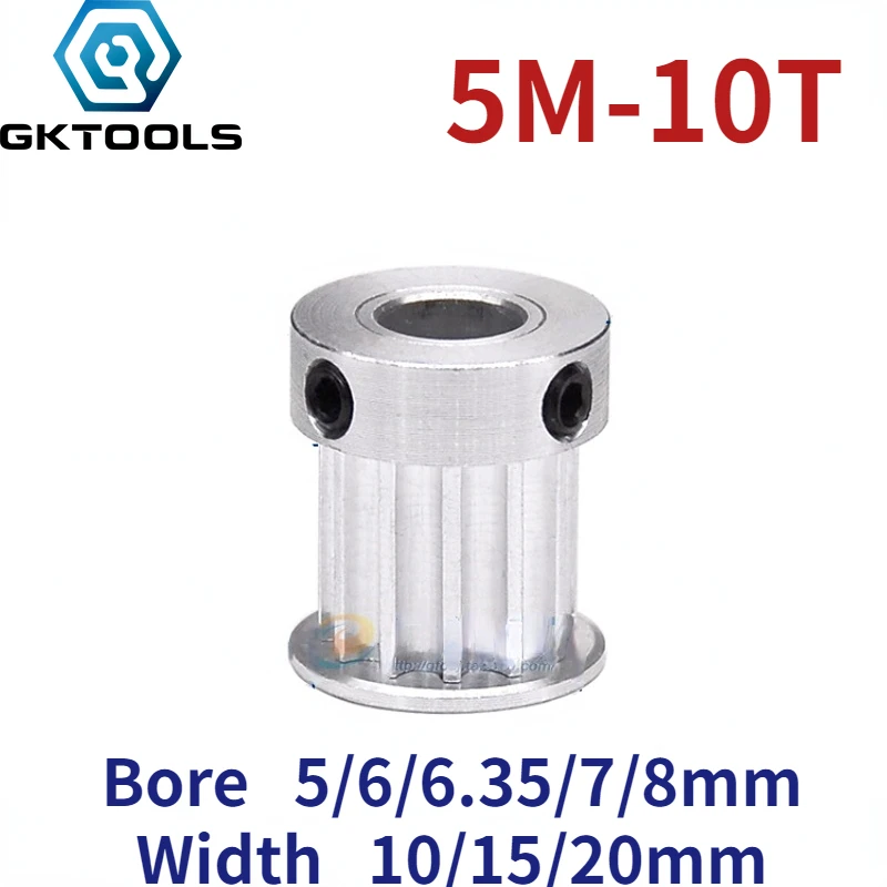

K-Type 5M 10 Teeth Synchronous Belt Pulley Slot Width 10/15/20mm Hole 5/6/6.35/7/8mm