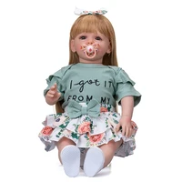 60cm Baby Doll with Cotton Body Already Painted Finished Doll In Boy Rooted Hair Cuddly Soft Body Doll with brown Eye