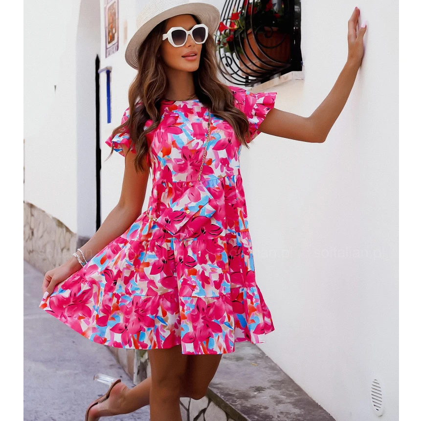 

Summer Fashion Women's A-Line Midi Kawaii Pink Skirt Short Sleeves Free Shipping Cheap Casual Fancy Dresses For Women 2023