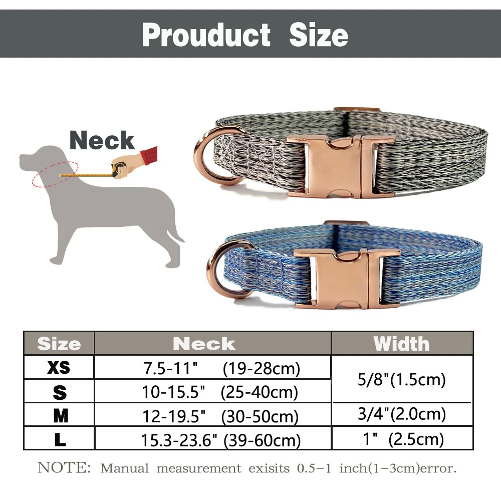 Ошейник для собак с металлической пряжкой прочный регулируемый