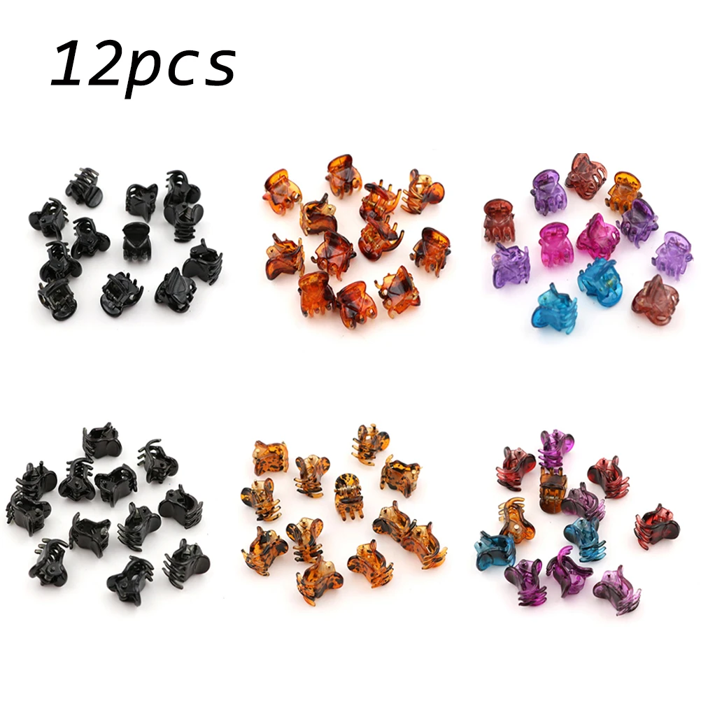 

12pcs / set Small Plastic Hair Claw Clips Mini Clamps Girls Fashion Crab Hair Claw 2022 Most Popular Lowest Price New Year Gifts