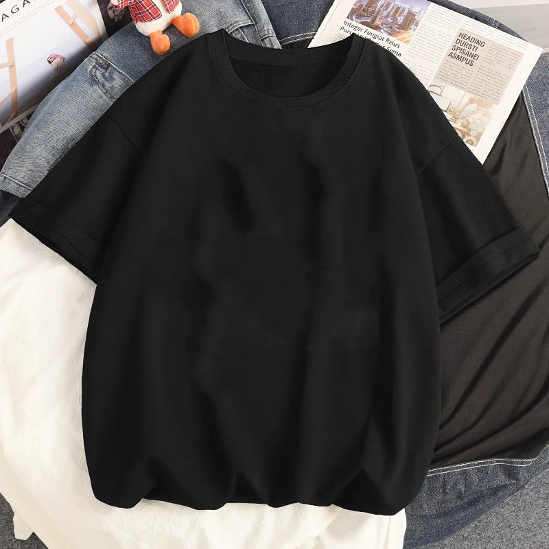 Anime Women's T Shirt Harajuku Smke of The Dark Print T-shirt Summer Short Sleeve Oversized T-Shirt Street Vintage Clothes images - 6