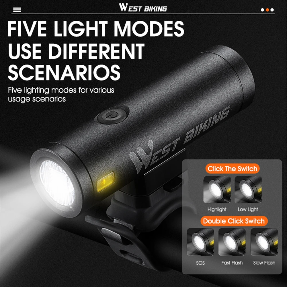 

Светодиодная Водонепроницаемая велосипедная фара, фонарь для езды на велосипеде с аккумулятором большой емкости, зарядка через USB, аксессу...