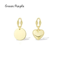 s925 sterling silver asymmetric love heart stud earrings classic wedding gold color dangle earring for women fine jewelyr gifts