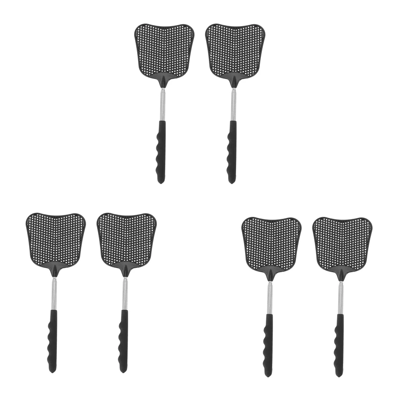 

AFBC Mosquito And Fly Killing Plastic Fly Swatter Retractable Stainless Steel Rod,For Indoor And Outdoor Use (6 Pack)