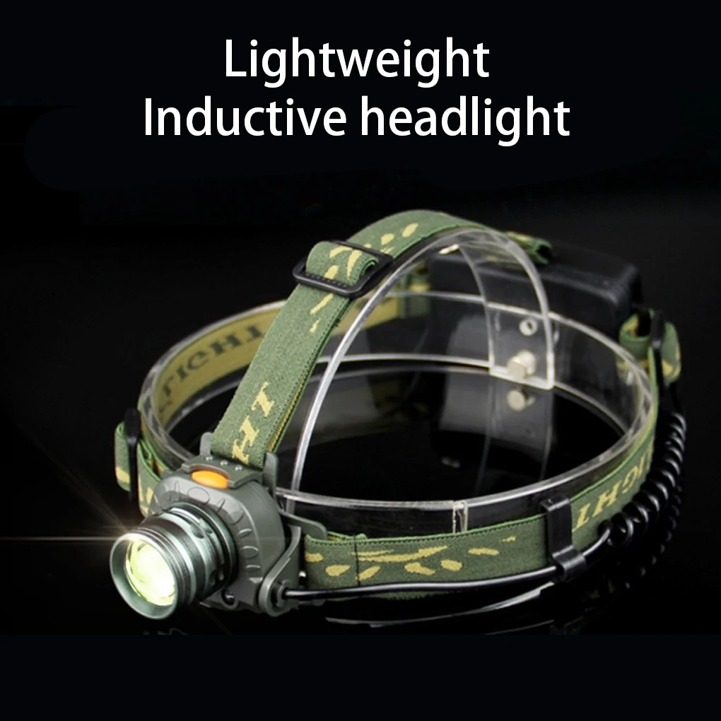 

Headlamp Motions Sensor Shake Hand Portable Outdoor Headlight Wearable Hands-free Head Lamp Inspection Light Zoomable