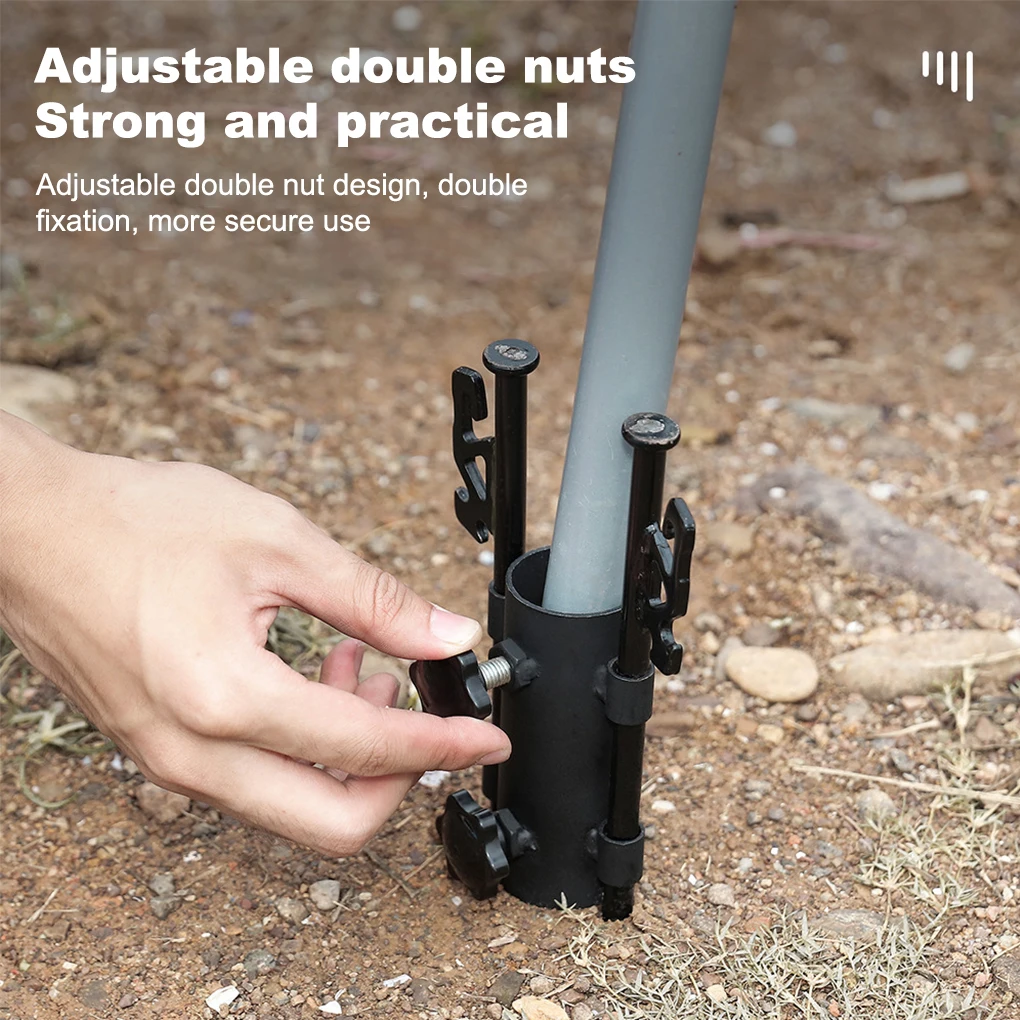 

2 Pieces Canopy Ground Poles Windproof Rustproof Holders with Dual Spikes Rod Holders Tubes Backpacking Hiking