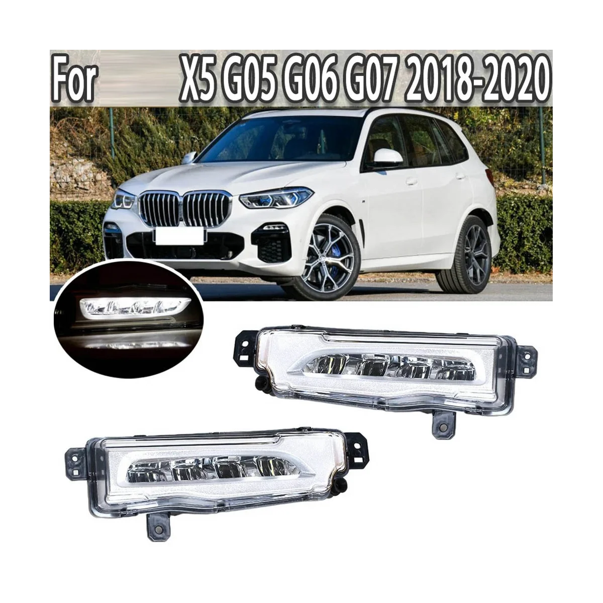 

Передняя противотуманная лампа для автомобиля, дневная лампа для BMW X5 X6 X7 G05 G06 G07 2018-2020 63177406365 63177406366