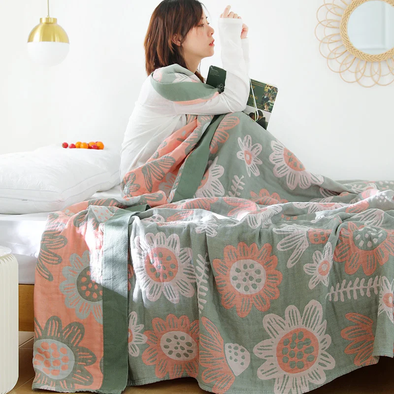 

Cotton Gauze Throw Blanket Muslin Soft Nap Towel Blanket Summer Quilt Bedspread For Kids Adult On The/Bed/Sofa/Travel Bedding