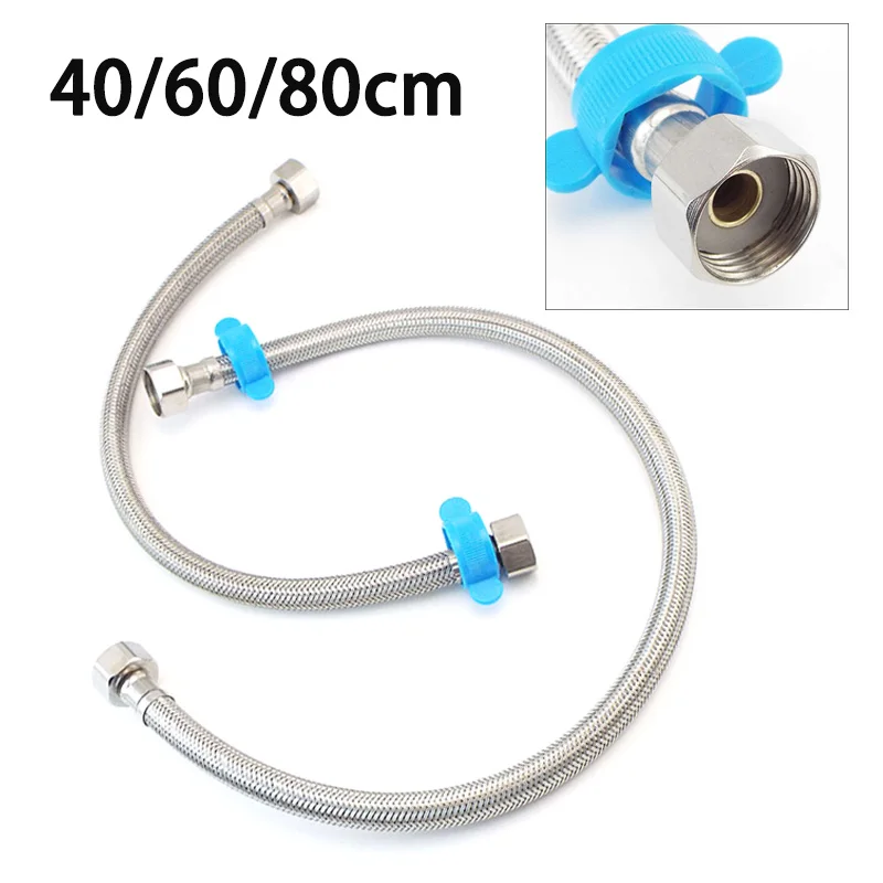 

G1/2 304 Stainless Steel Toilet Plumbing Angle Valve Hose Water Heater Flexible Faucet Braided Hose 40cm 60cm 80cm u26