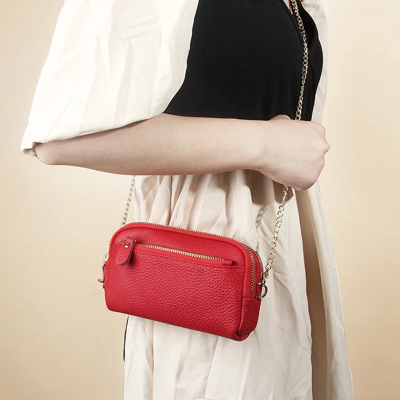 

Genuine Leather Real Fashion Women Bag High Quality Shoulder Bag 2022 New Small Women's Cross Body Messenger Bag Crossbody Purse