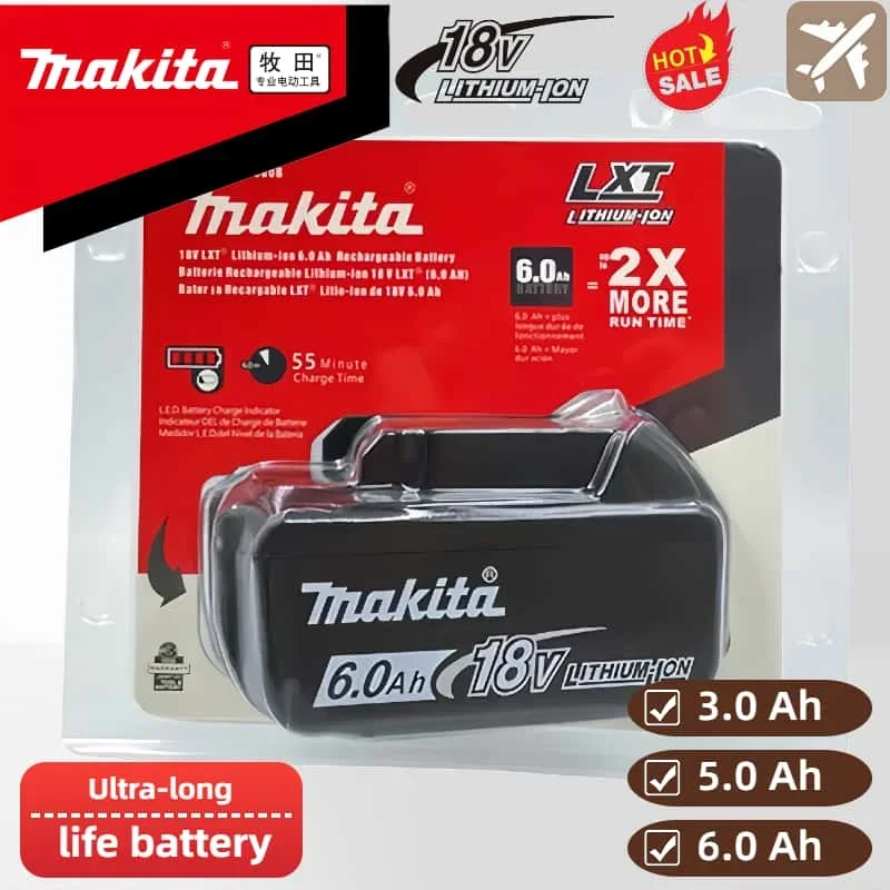 Оригинальный аккумулятор Makita DTW700 18 В 6 0 А со светодиодной литий-ионной заменой