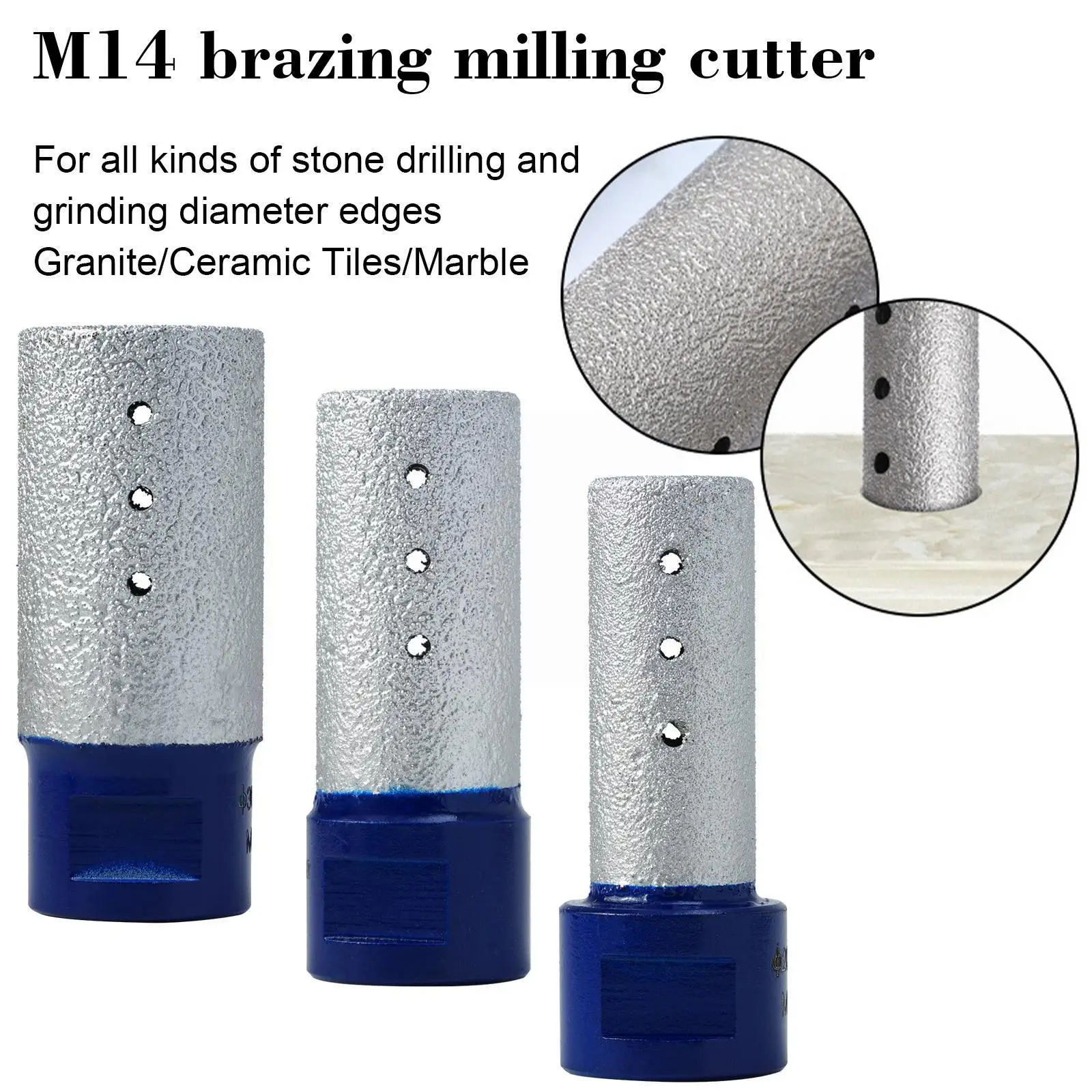 

20/25/30mm M14 Thread Vaccum Brazed Diamond Finger Bit Brazing Milling Cutter For Ceramic Tile Granite Marble Enlarge Shape F3f5