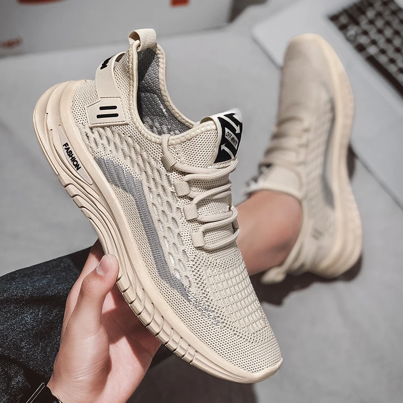 SALUDAS Men Sports Shoes Comfor Breathable Flying Knit Running Shoes Casual Sneakers Jogging Walking Tennis Shoes for Men