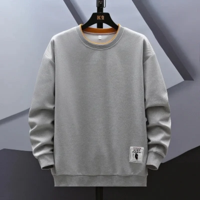 

Spring Autumn O-Neck Men T-shirt Oversized 8XL Long Sleeve Tee Shirt Fashion Casual Solid Color Men Sweatshirt Clothing Classic