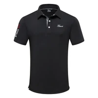 summer mens wear golf shirts quick drying breathable polyesterspandex short sleeve golf clothing