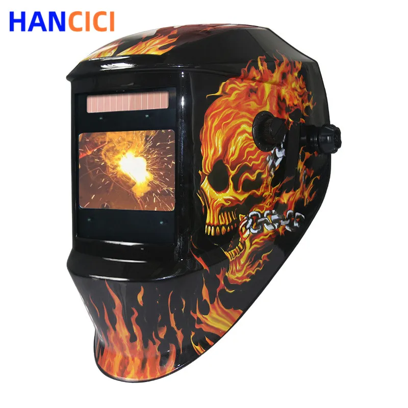 Маска сварочная с автозатемнением большой светильник 4 дуговыми датчиками