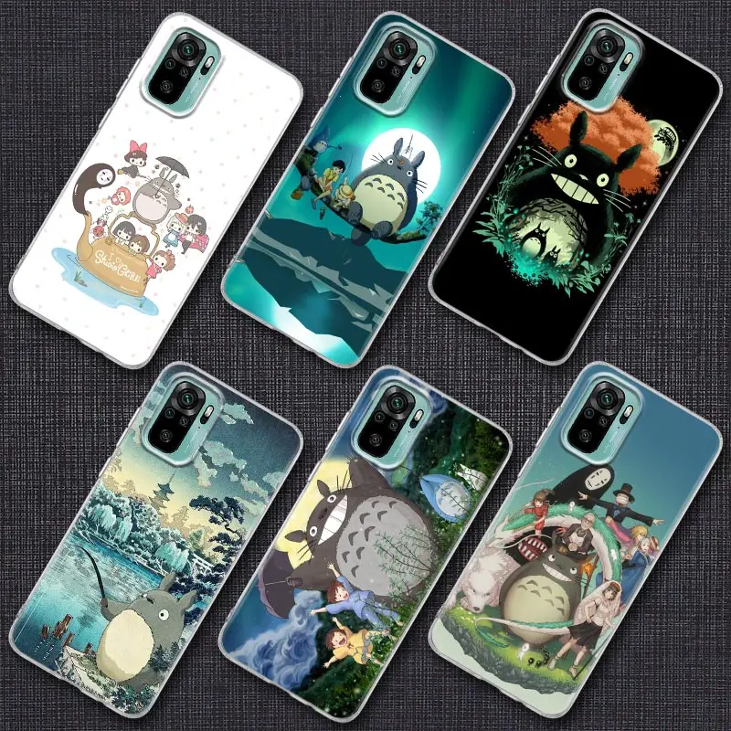 

Cute Studio Ghibli Totoro Miyazaki Anime Case For Xiaomi Redmi Note 9s 8 11 9 10 Pro 10s 11s Note 9s 8Pro K40 Cases Clear Cover